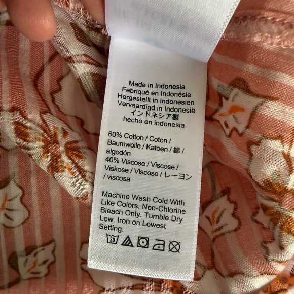J Crew Ruffle Sleeve Top Climbing Floral Blouse Women's MED Pink Boho Preppy - Picture 9 of 9
